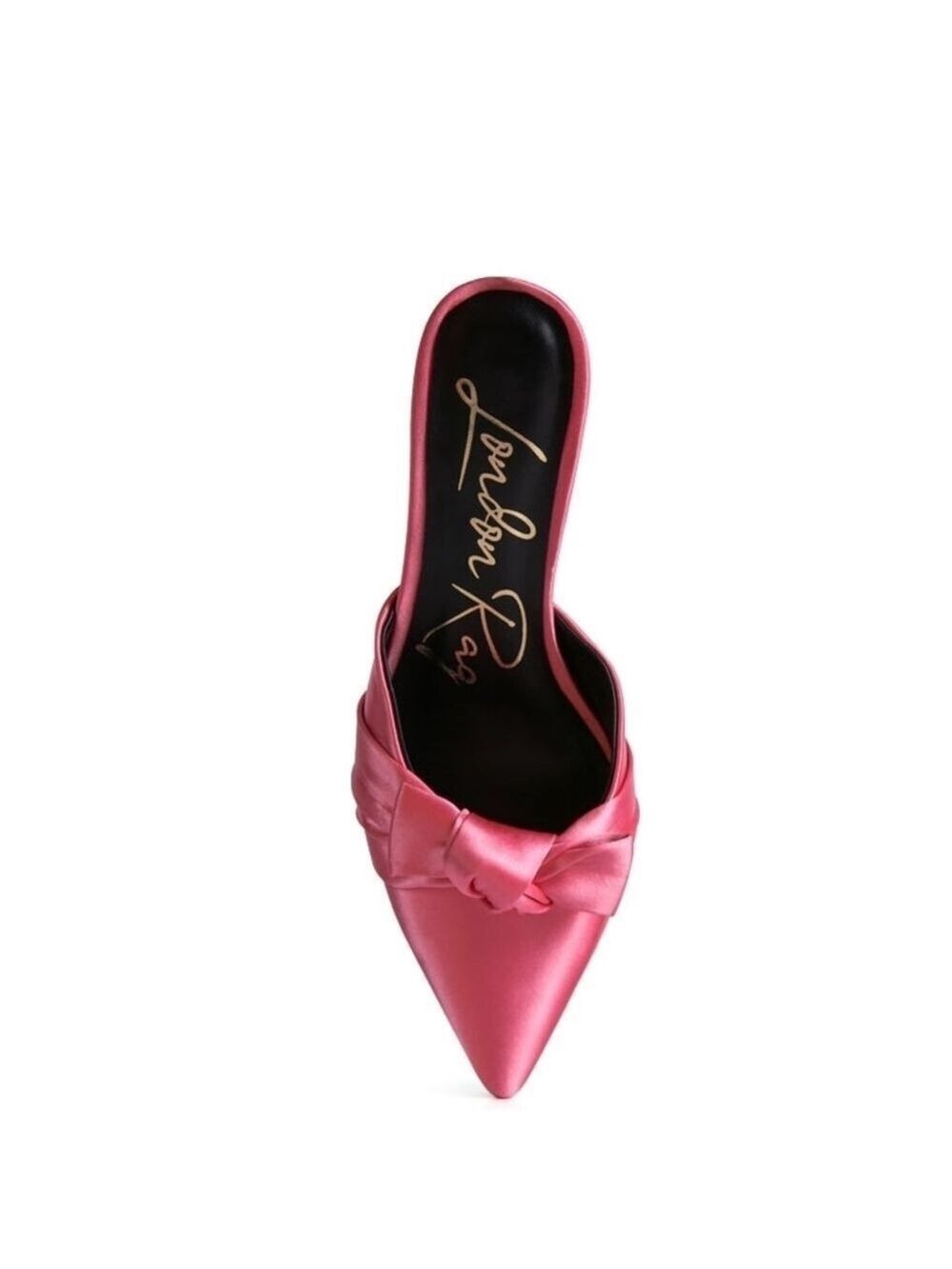 Chic Pink Satin Mule Heels with Bow Sizes 8 - Picture 6 of 6